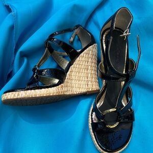 Eileen Fisher High Heel Black patent Wedges